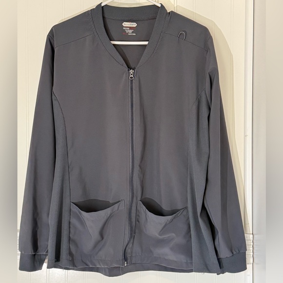 Steel color scrub/warm up Charcoal Utility Jacket - Picture 1 of 4